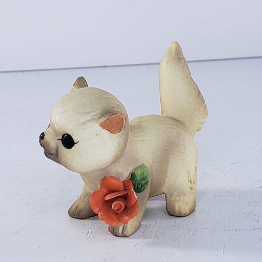 Josef Originals or George Good Cat Flower Figurine Bisque
